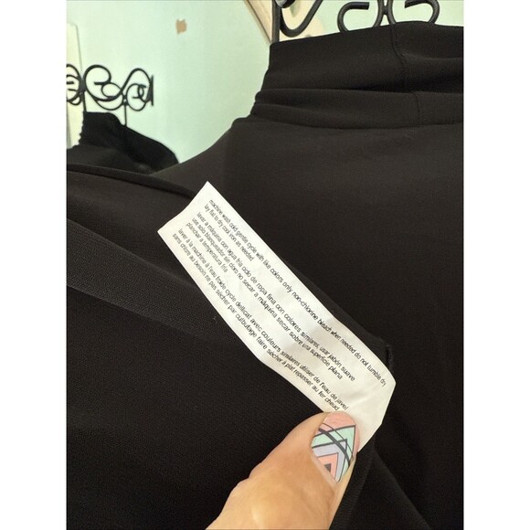 Eloquii Womens Size 22 /24 Pullover Career Blouse Black V-Neck Tie Bow - Picture 6 of 6